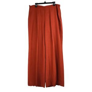 Zara Women's Wide-Leg Trousers in Rust